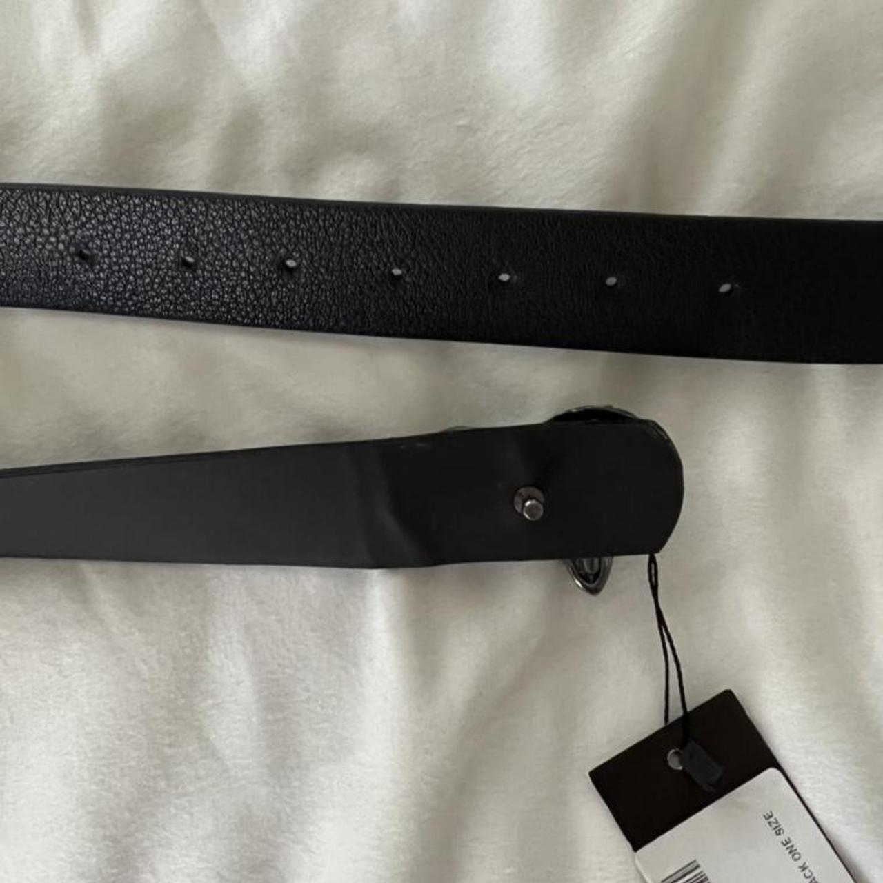 Nasty Gal Women's Black and Silver Belt | Depop