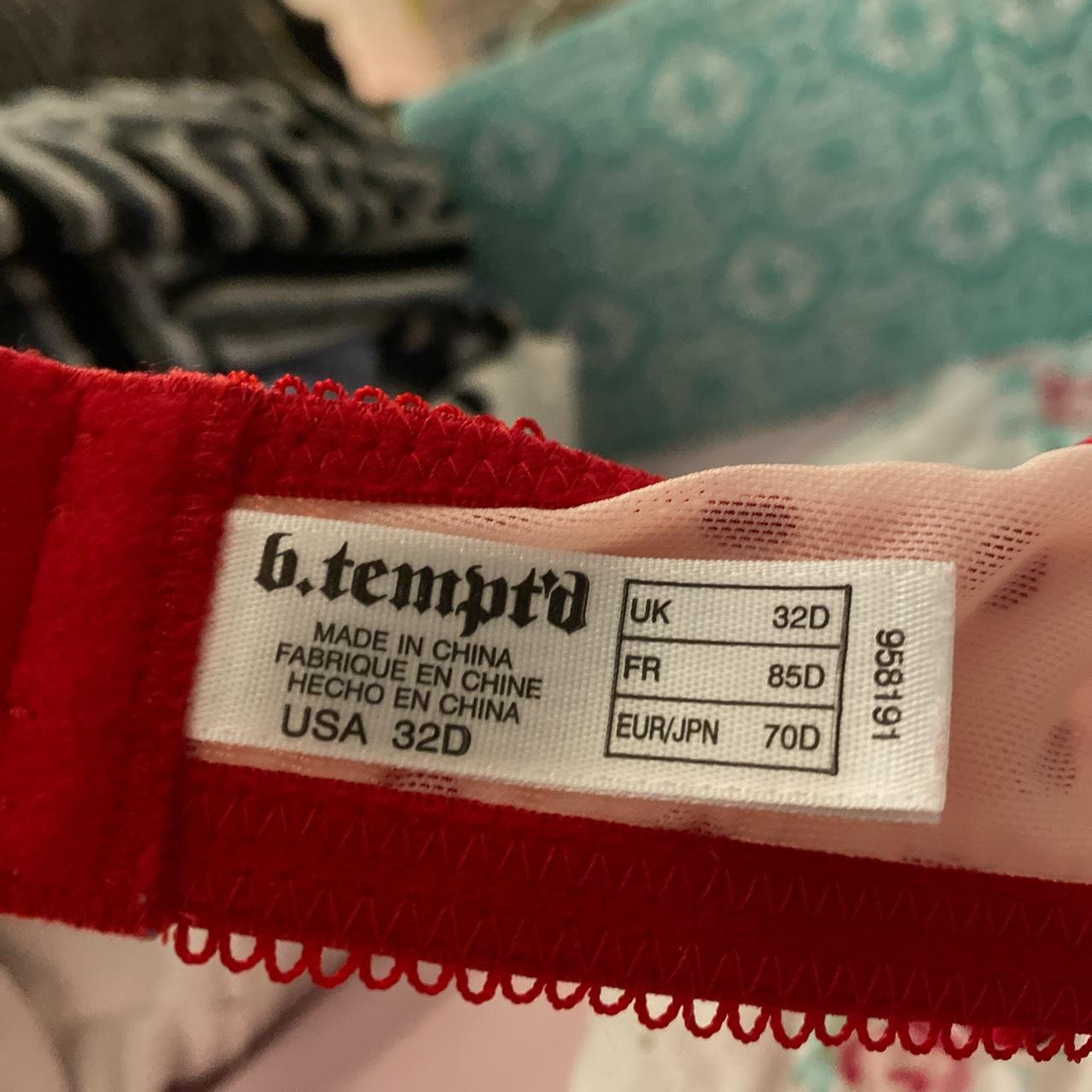 B.Tempt'd Women's Red and Pink Bra (2)