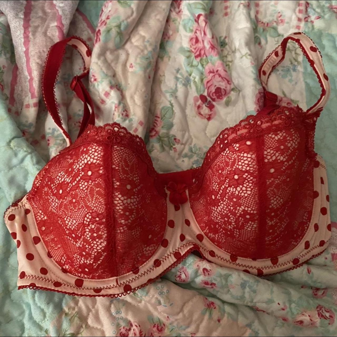 B.Tempt'd Women's Red and Pink Bra