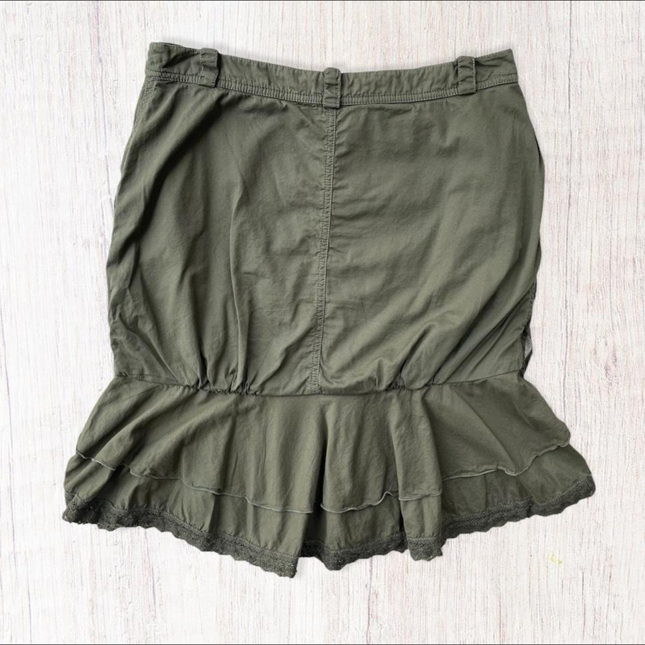 Y2K khaki mini skirt Measurements (flat lay) Depop