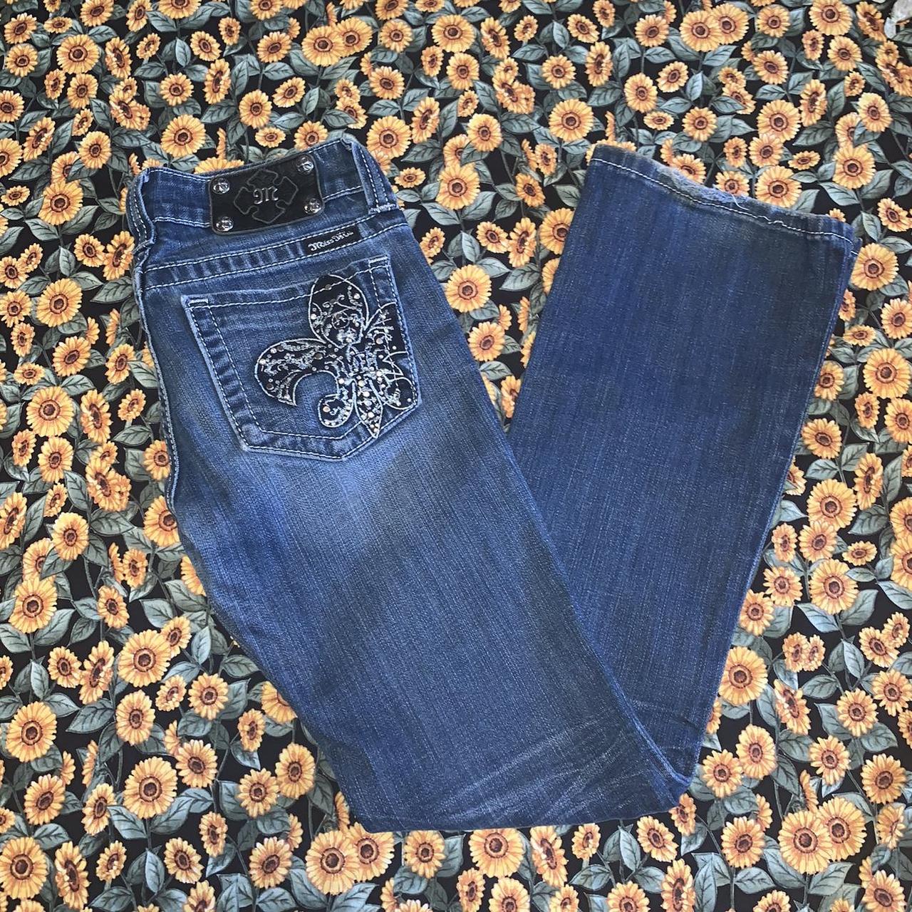 Miss Me Women's Blue and Black Jeans Depop