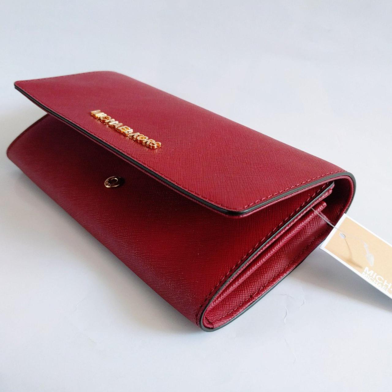 Burgundy michael best sale kors wallet