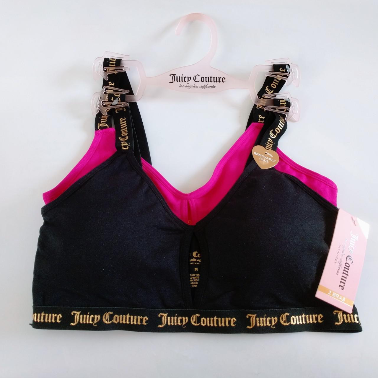 NWT Juicy Couture Intimates Bra Pack of 2 Pink & Black Size 38DD
