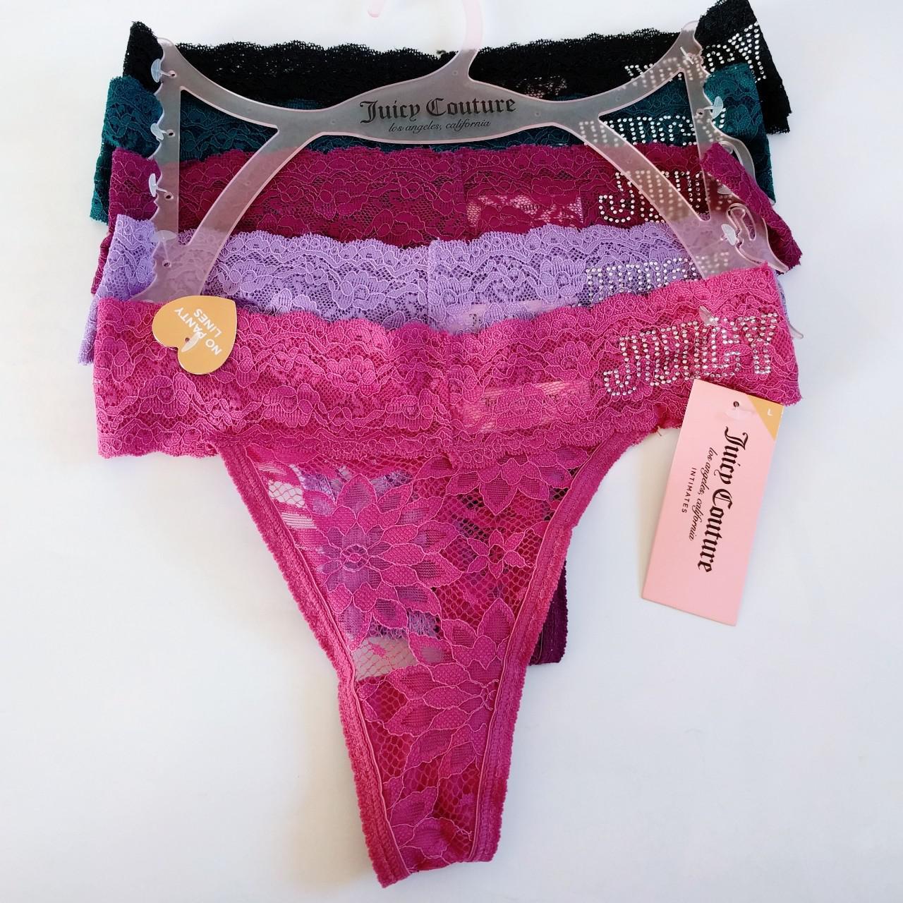 Juicy Couture 5-piece Lace Thong Briefs Set in Pink