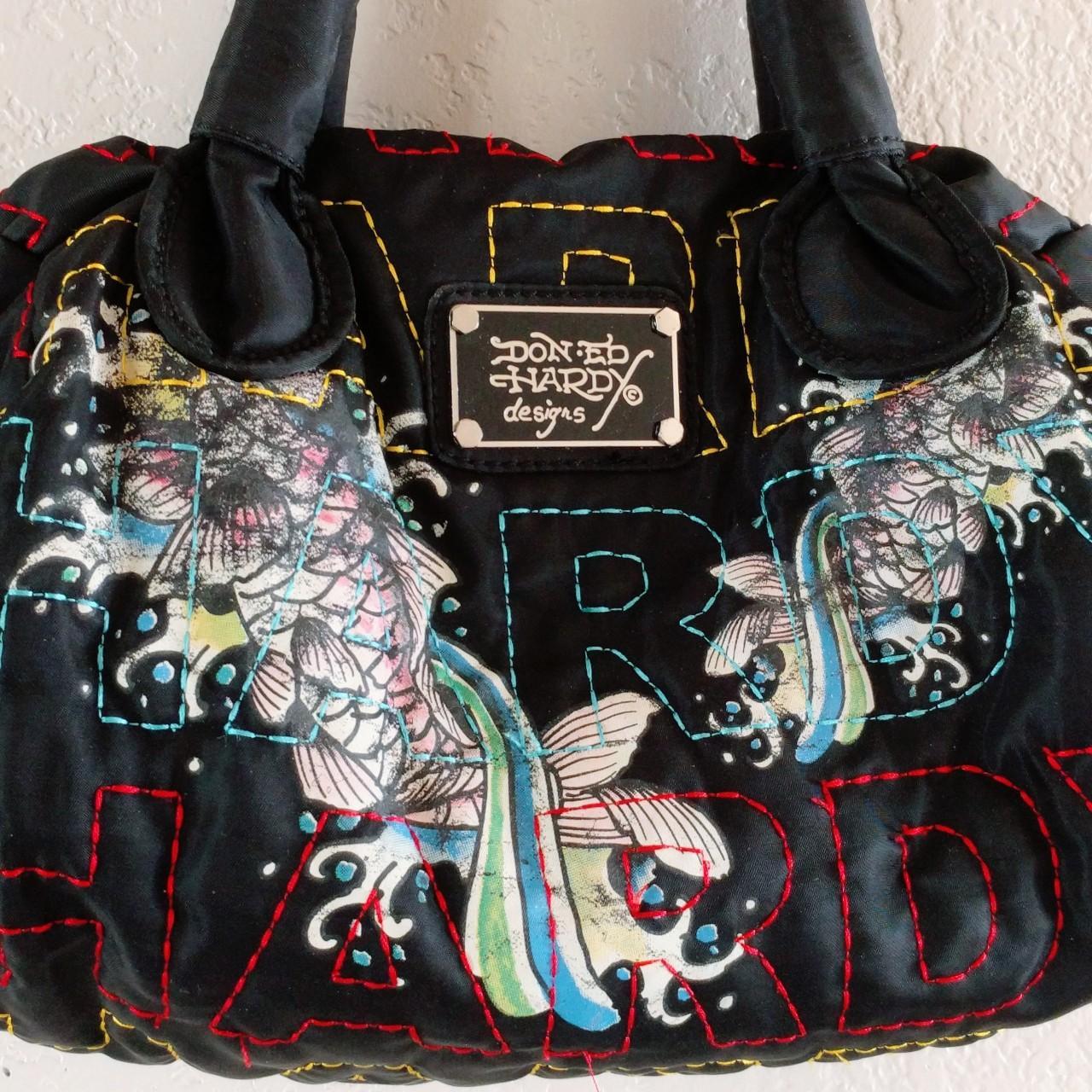 Ed Hardy Vintage "Koi Fish" Multiple Print with Foil... Depop