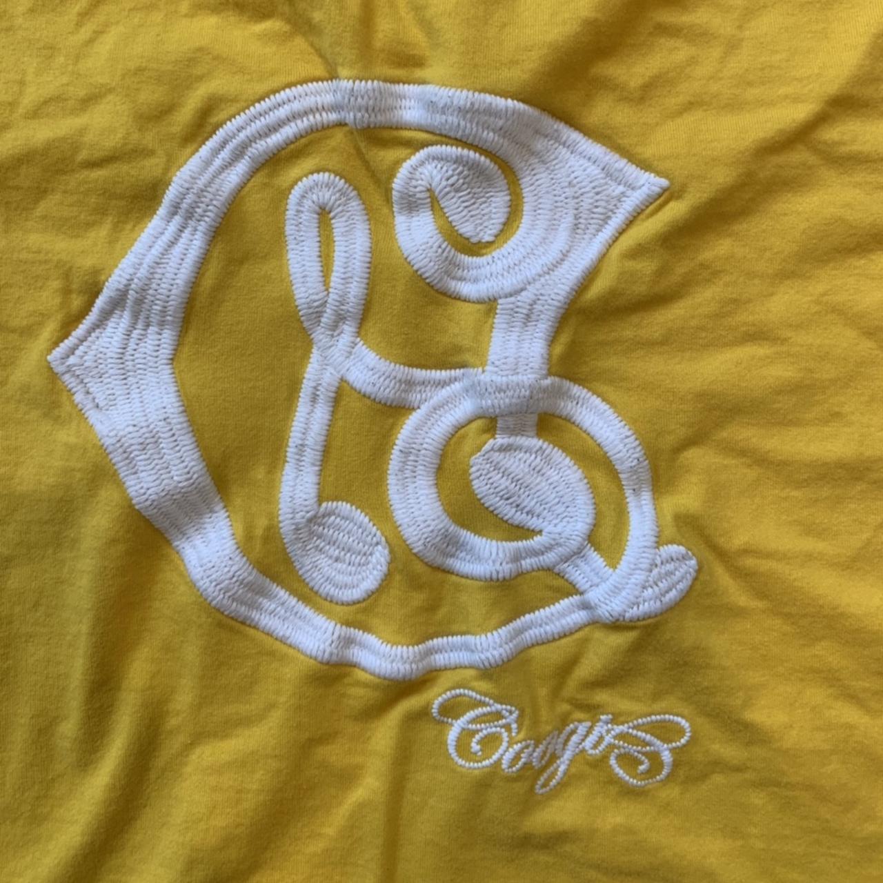 Yellow Coogi embroidered premium collection t-shirt - Depop