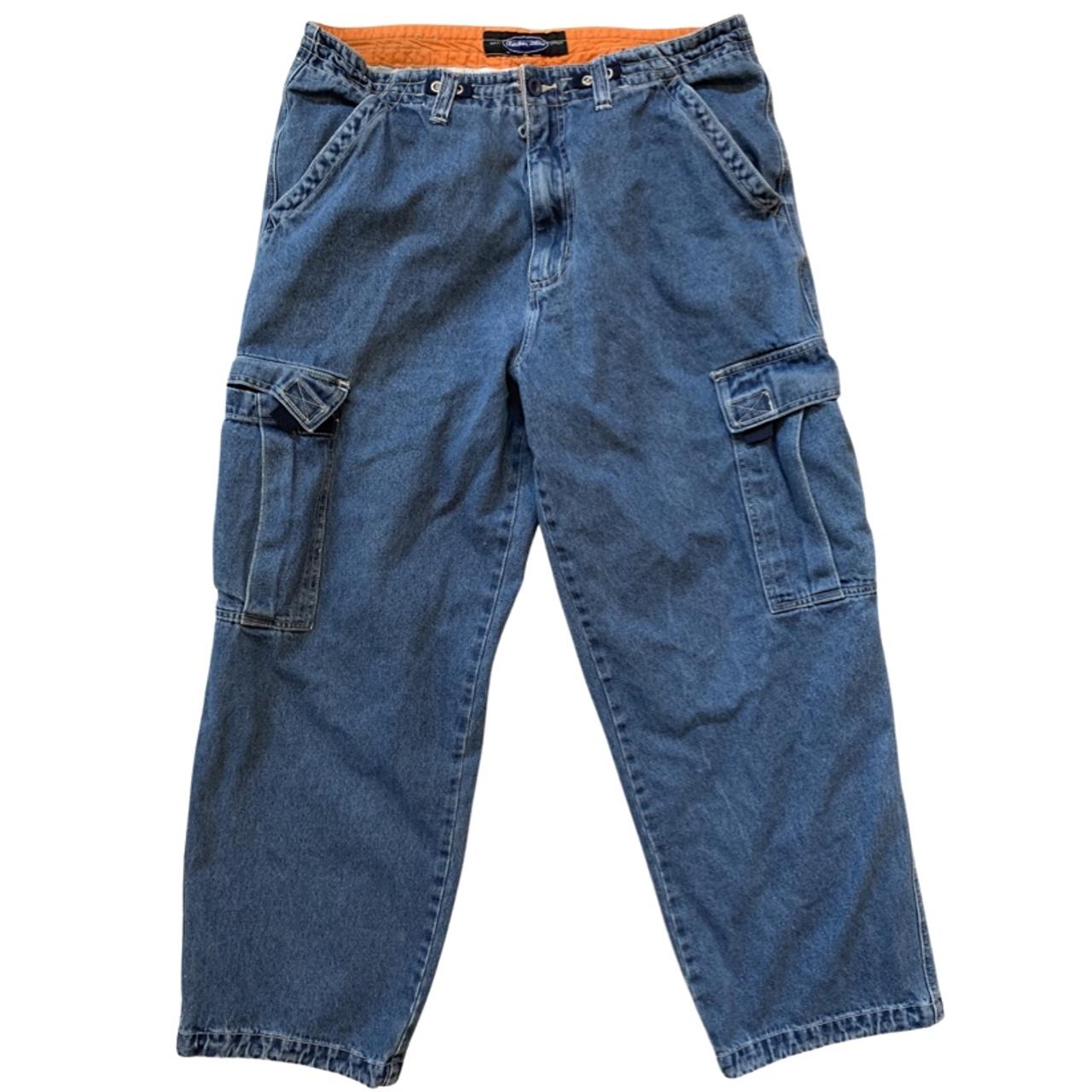Anchor blue cargo blue baggy jeans 34x32 - Depop