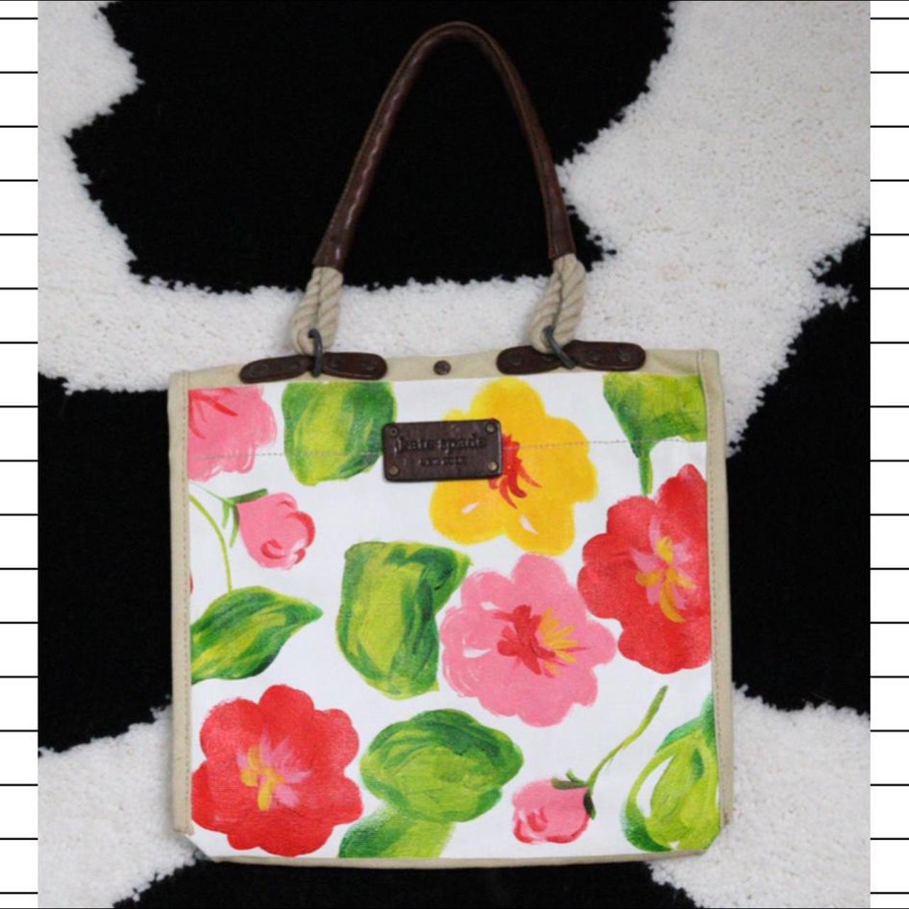 Kate Spade New York Floral Hand Painted Canvas &... - Depop