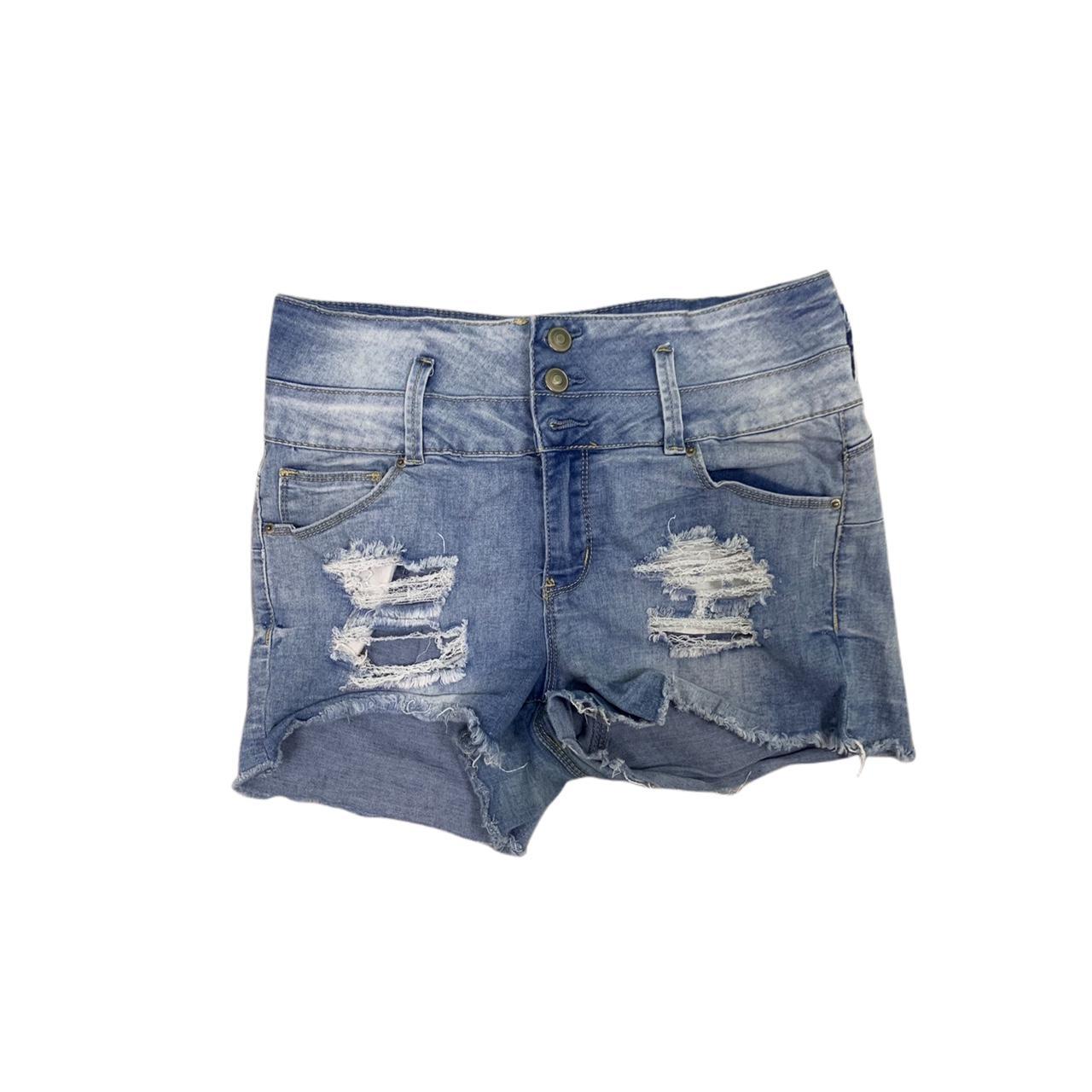 Y2k low rise denim shorts twilight style shorts... - Depop