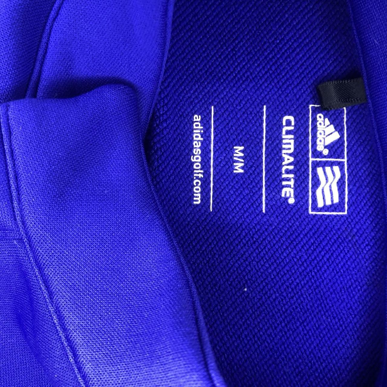 Purple and white adidas golf zip up size Child... Depop