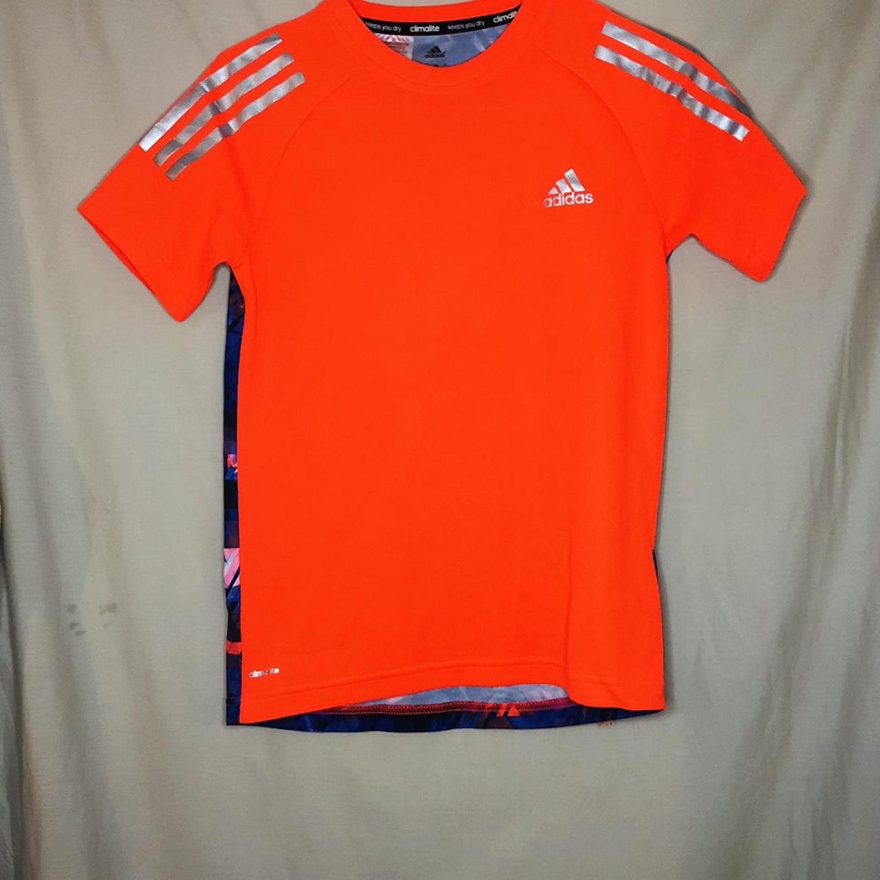 Adidas Orange and Purple T-shirt | Depop