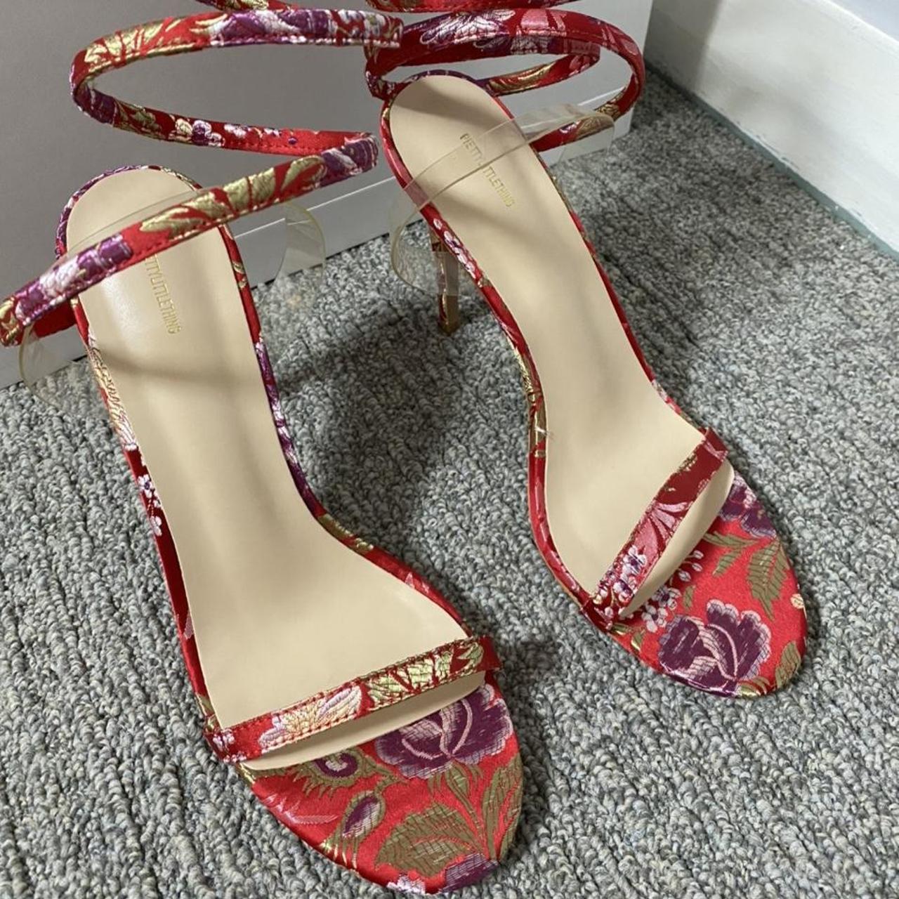 Red wrap around heels, worn only for a photo. From... - Depop