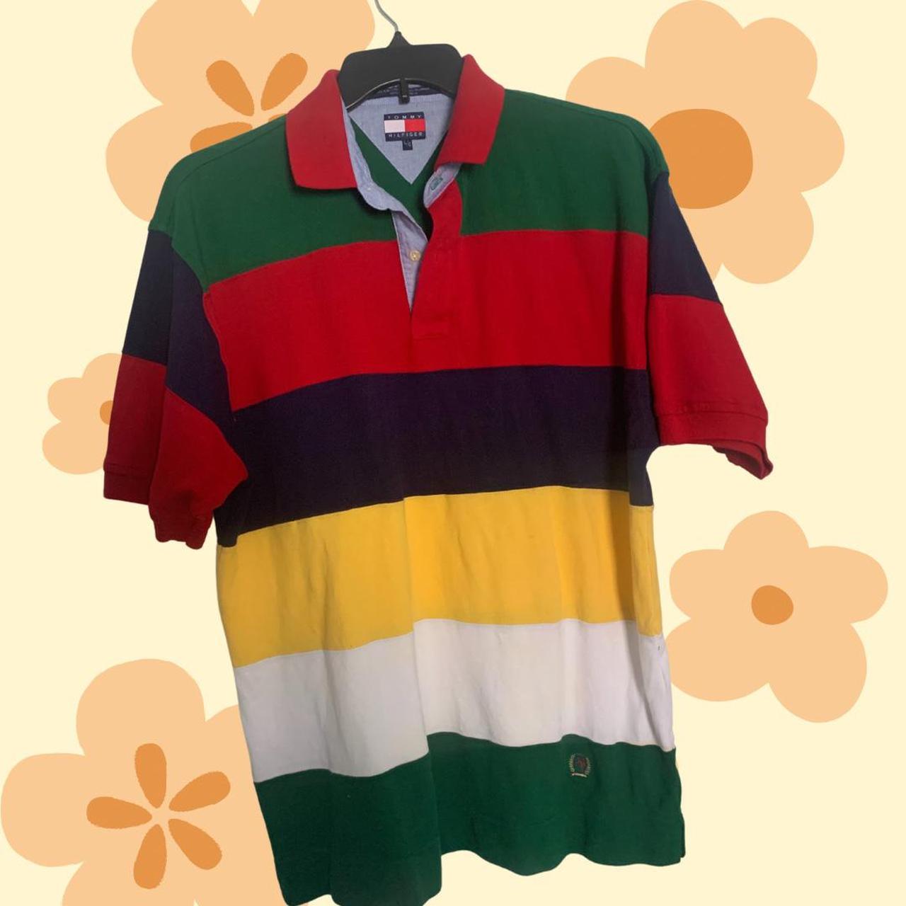 Vintage color block Tommy Hilfiger polo #vintage... - Depop