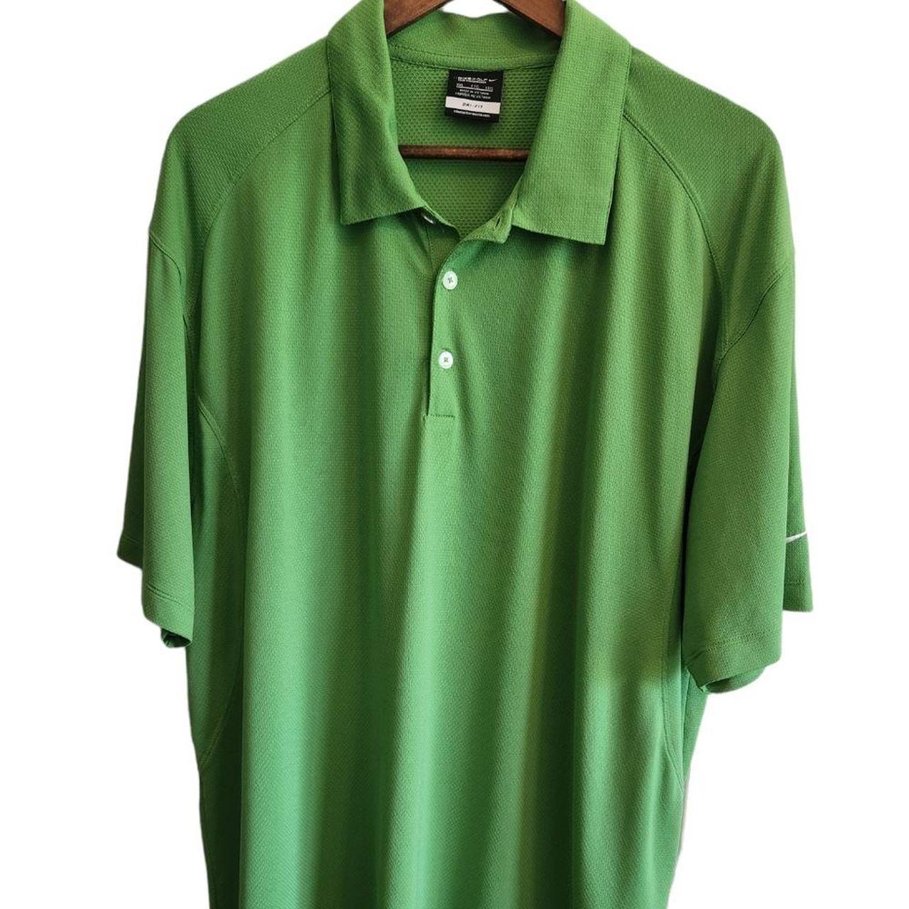 Nike Dri Fit Golf Green Polo Short Sleeve White... - Depop