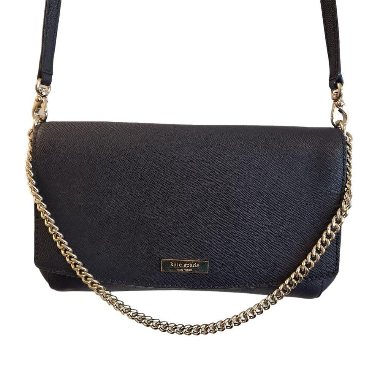 Kate Spade Leather Blue Crossbody Bag with Gold... Depop