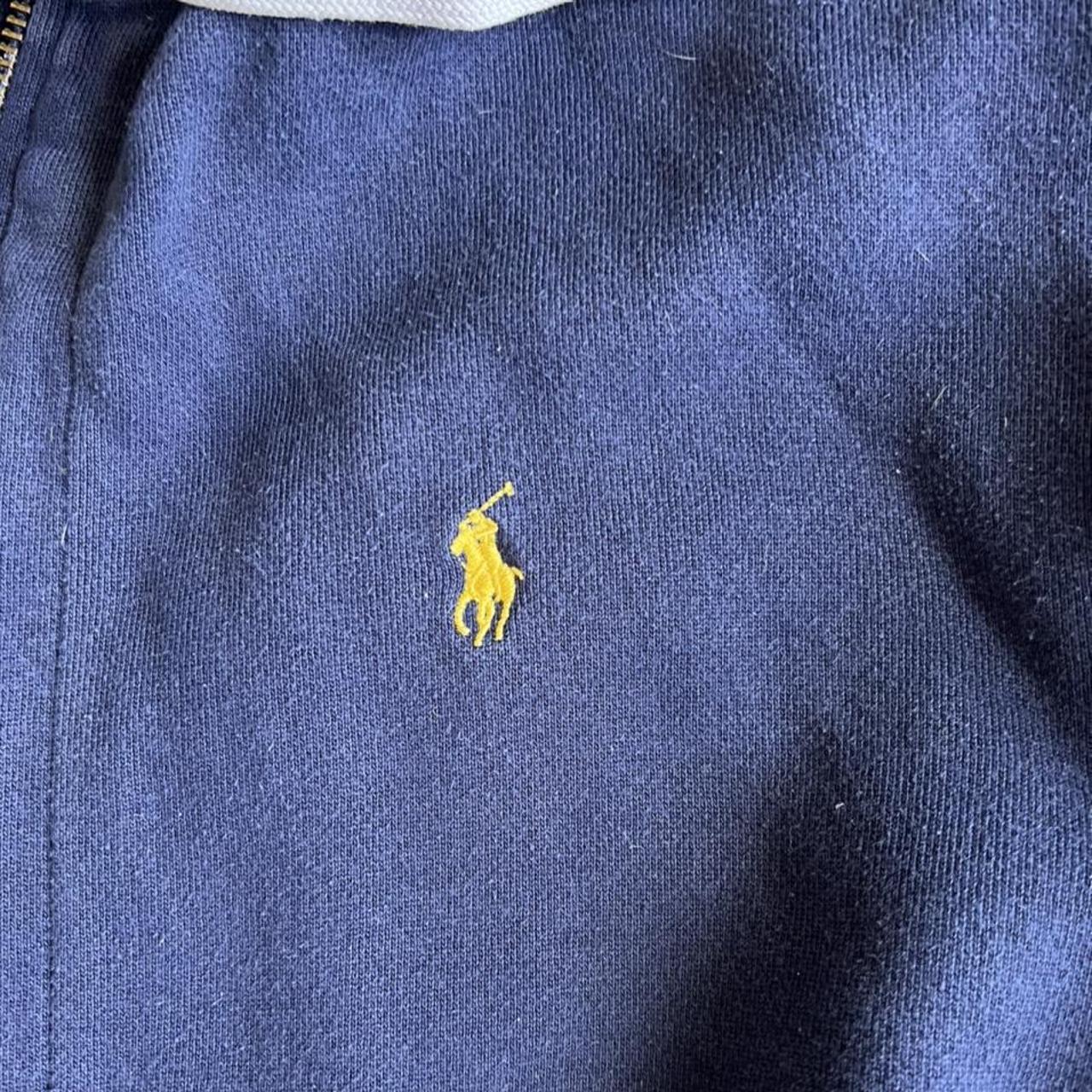 Polo Ralph Lauren Men's Navy and Yellow Hoodie | Depop