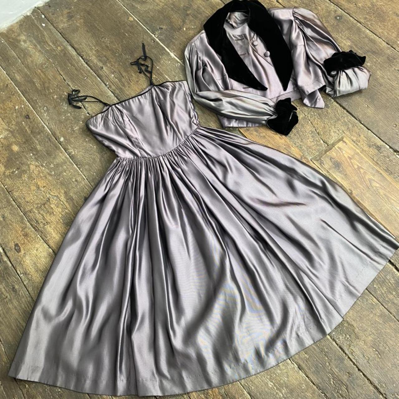 Original 1950s dress and matching jacket set. Boned... - Depop