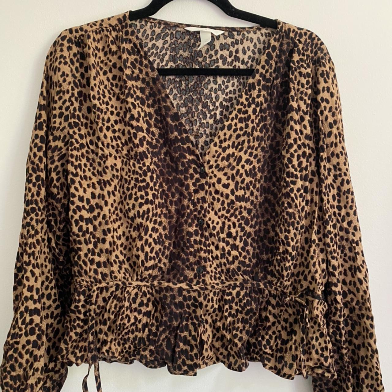H&M leopard print blouse. Never worn and still in... - Depop