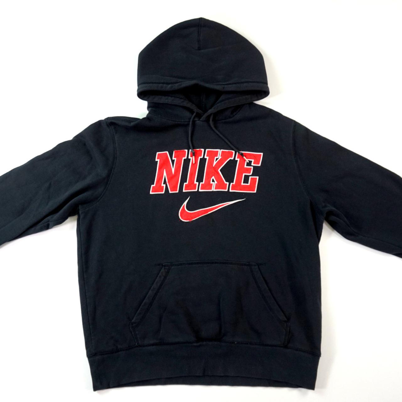 Nike Sweatshirt Hoodie Large Black Red Depop