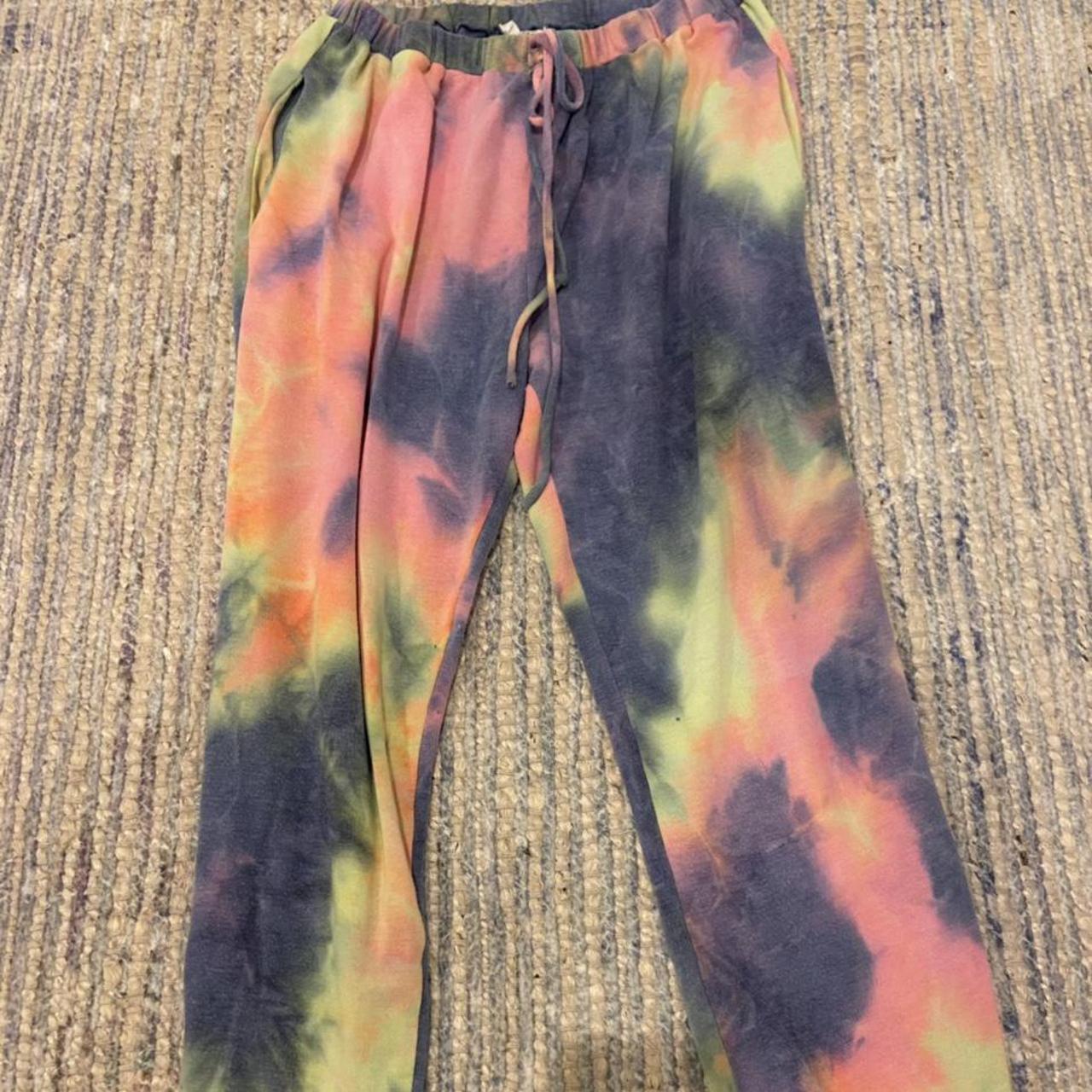 Tie dye sweatpants discount rainbow