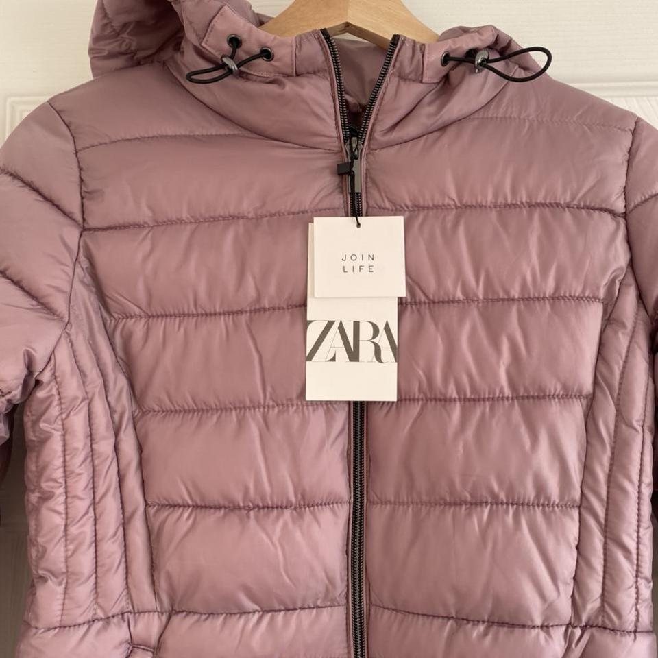 pink puffer jacket zara