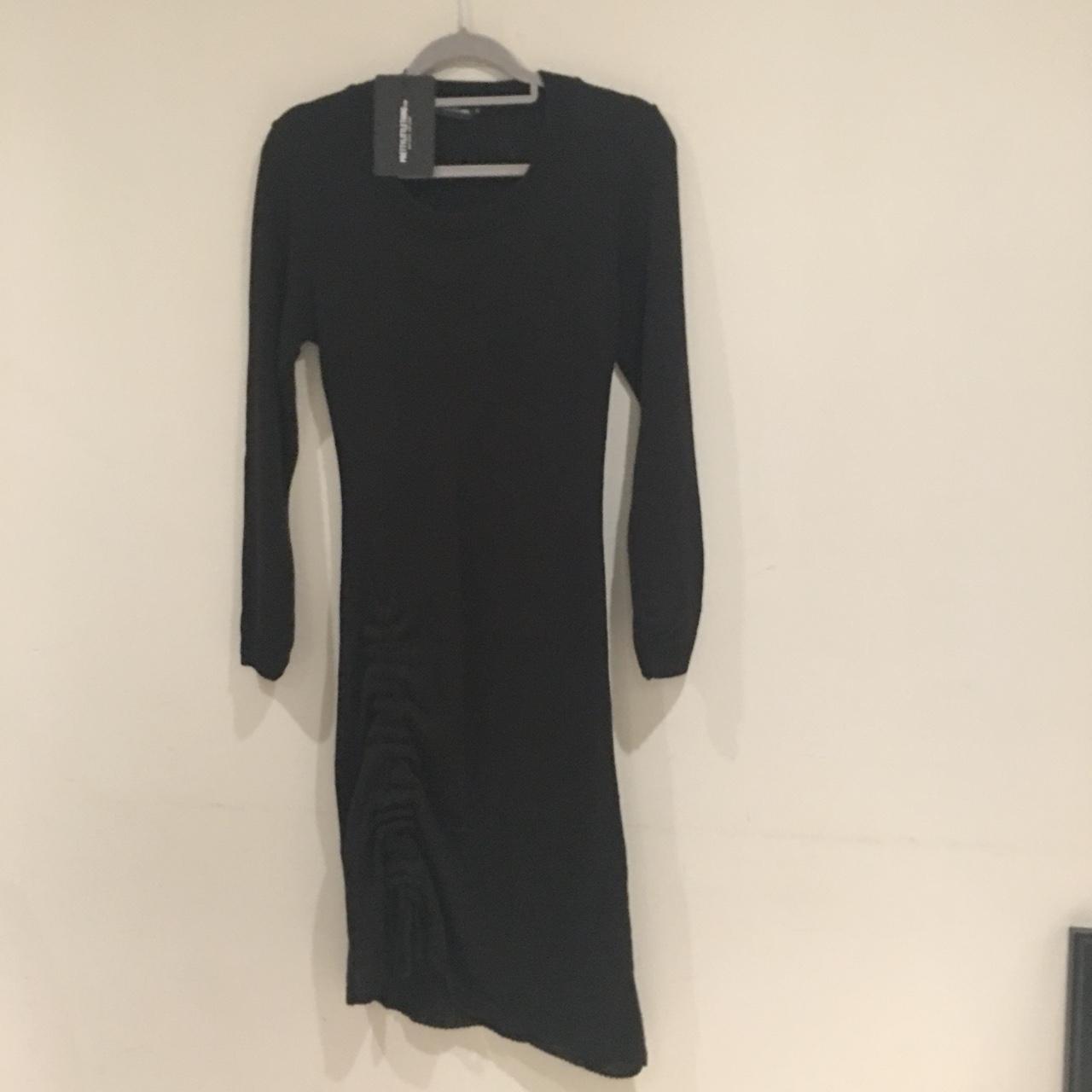 Pretty little thing knitted black dress midi length... - Depop