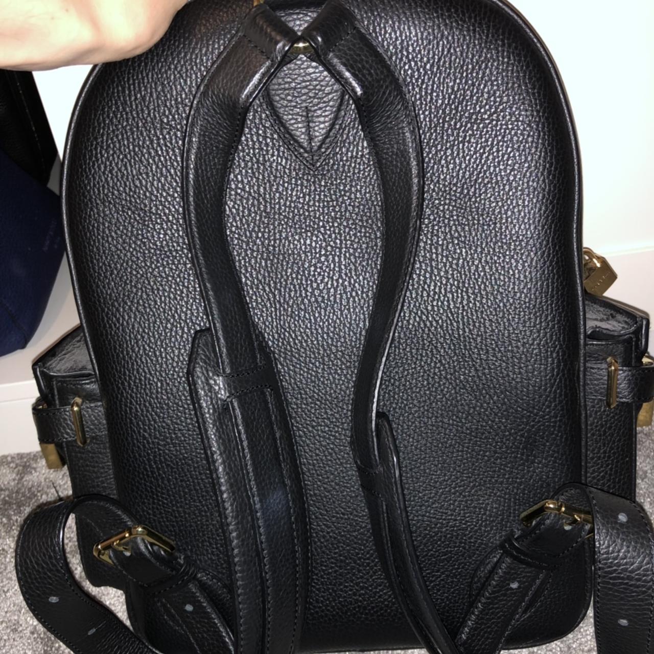 Unisex Buscemi backpack in black leather with gold