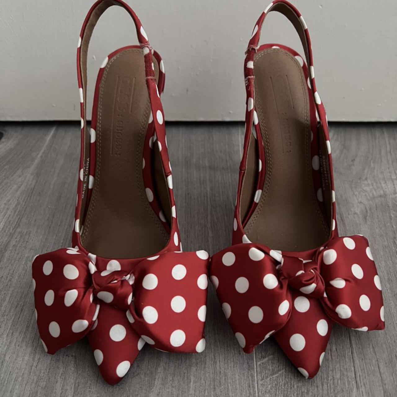 red polka dot sandals