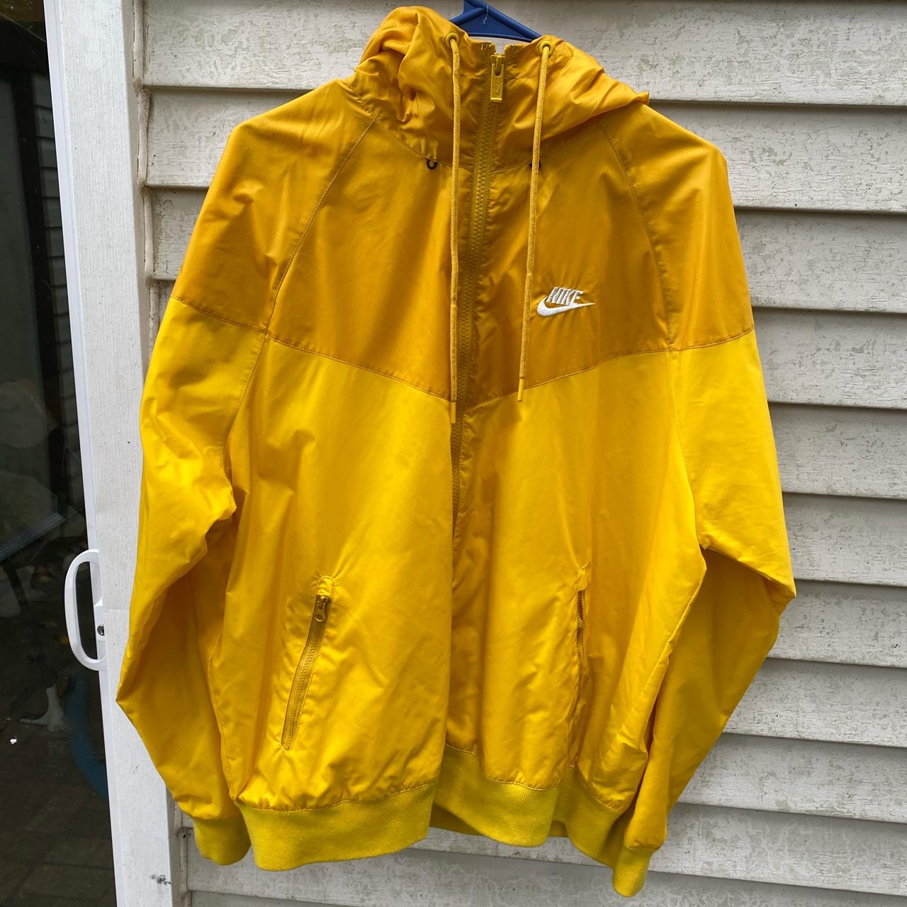 YELLOW NIKE WINDBREAKER size medium Left front... Depop
