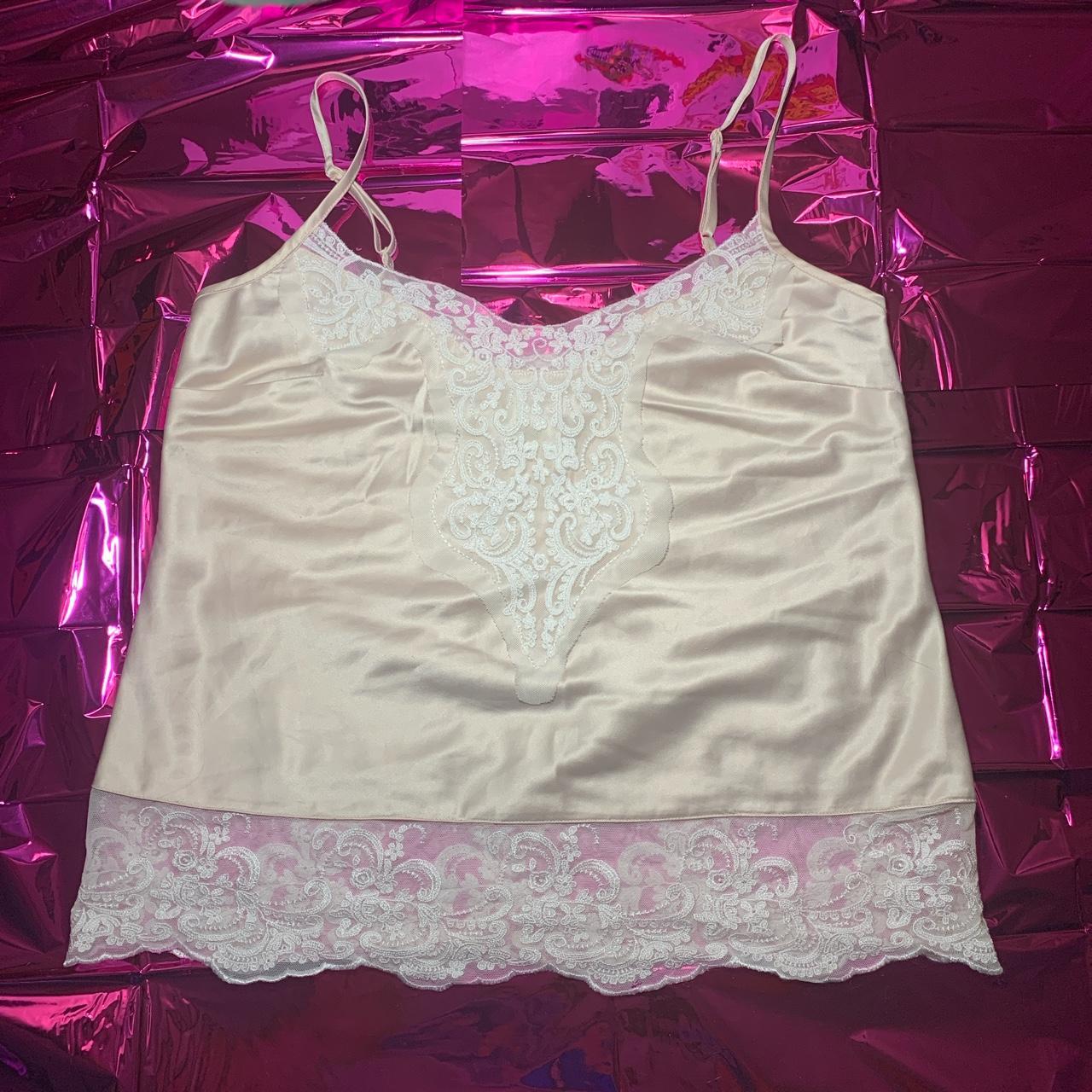 Charlotte Russe Women's Cream and White Vest | Depop