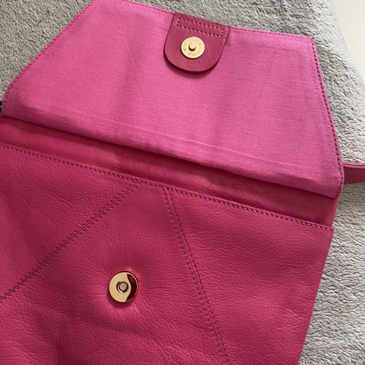 OASIS clutch bag - bright pink with gold... - Depop