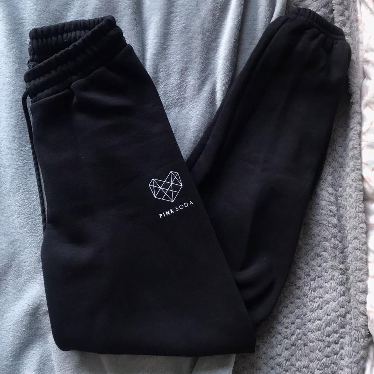 Pink Soda Joggers/Sweatpants Black. Black Pink... Depop