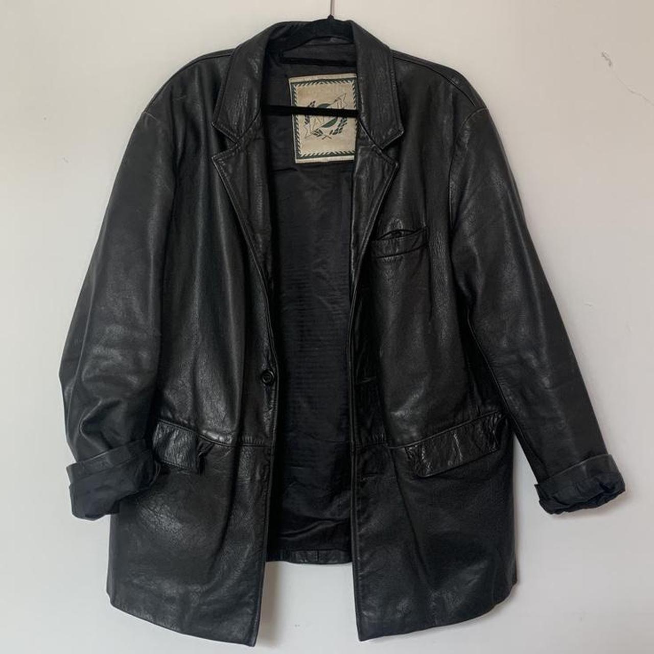 Vintage genuine leather jacket - Depop