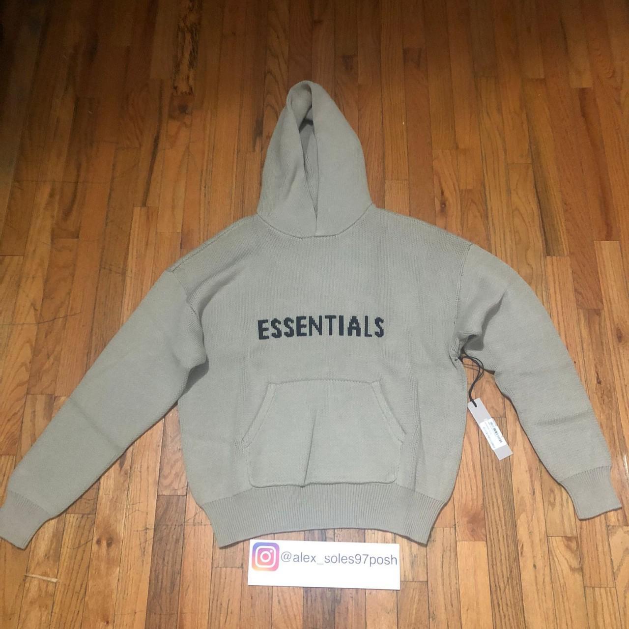 Essentials Khaki Knit Hoodie