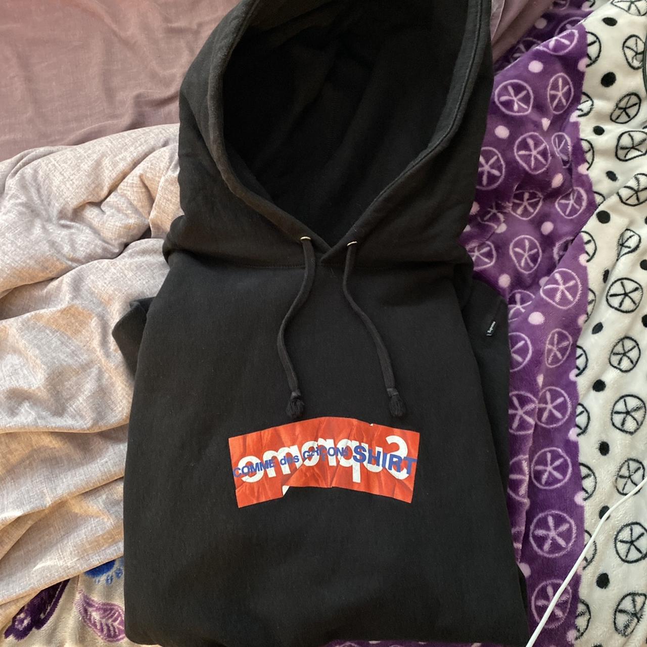 Supreme cdg box store logo hoodie black