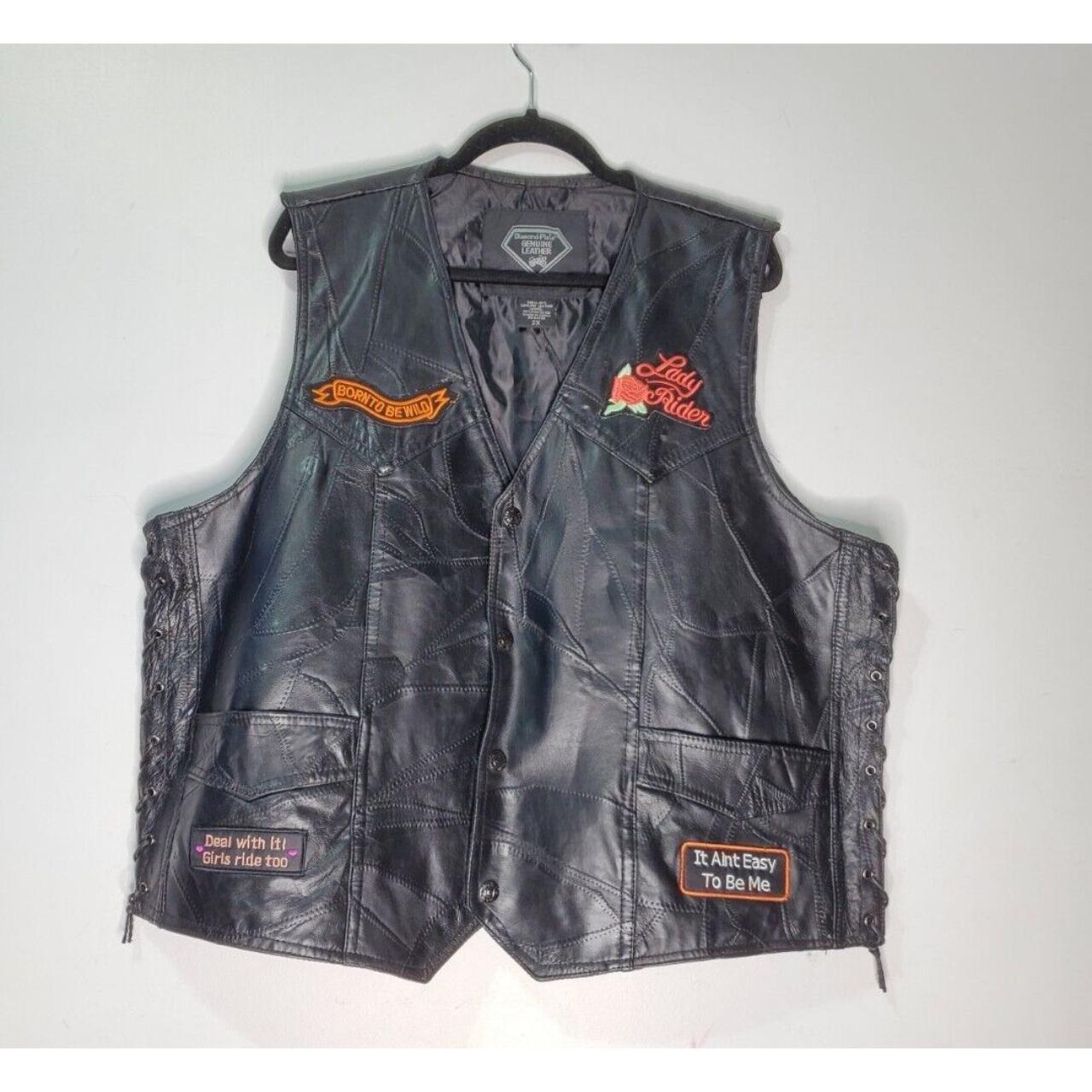 Diamond plate leather on sale vest