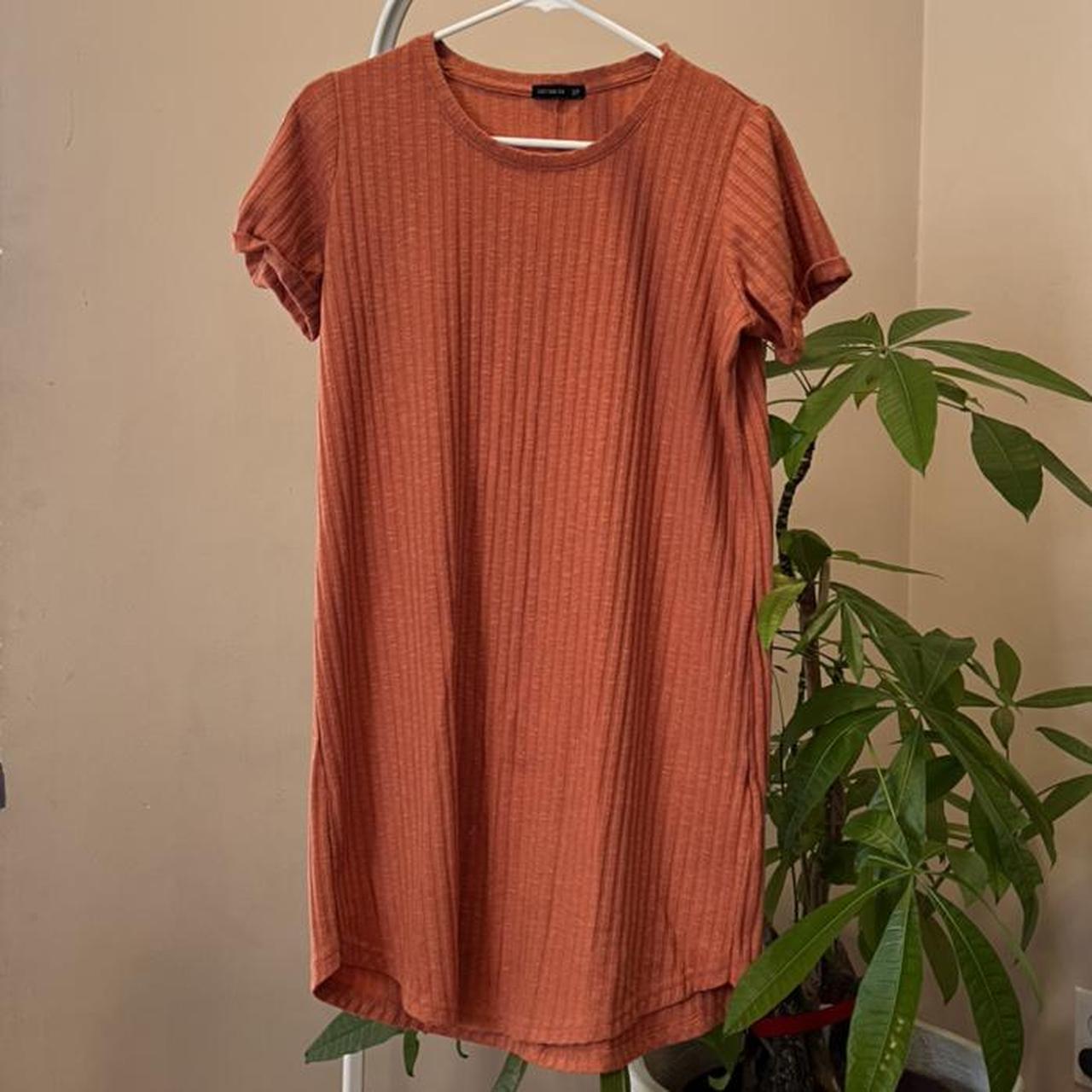 burnt orange t shirt dress