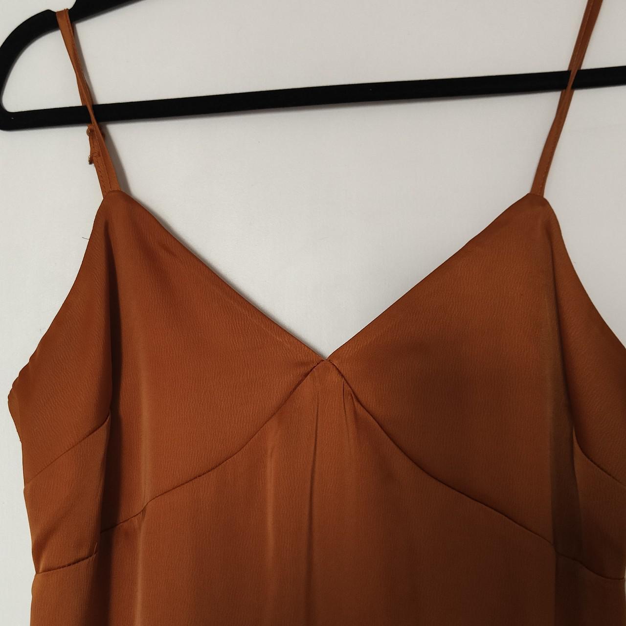 Burnt orange slip dress with side slip great dresses... - Depop