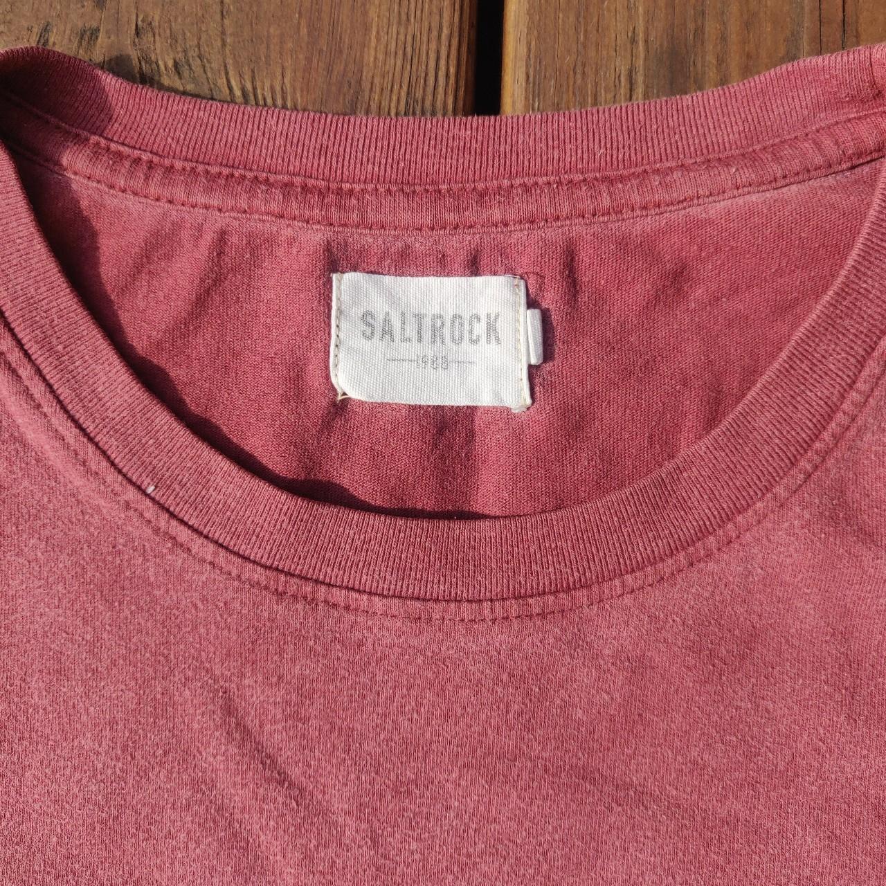 Saltrock Men's Red and Burgundy T-shirt | Depop