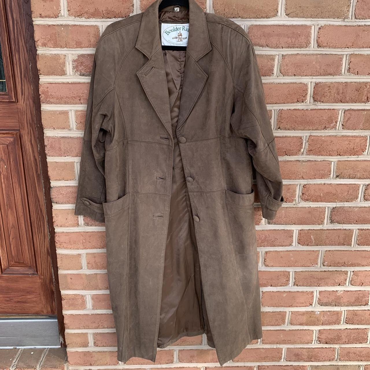 American Leather Co. Women's Tan and Brown Coat | Depop