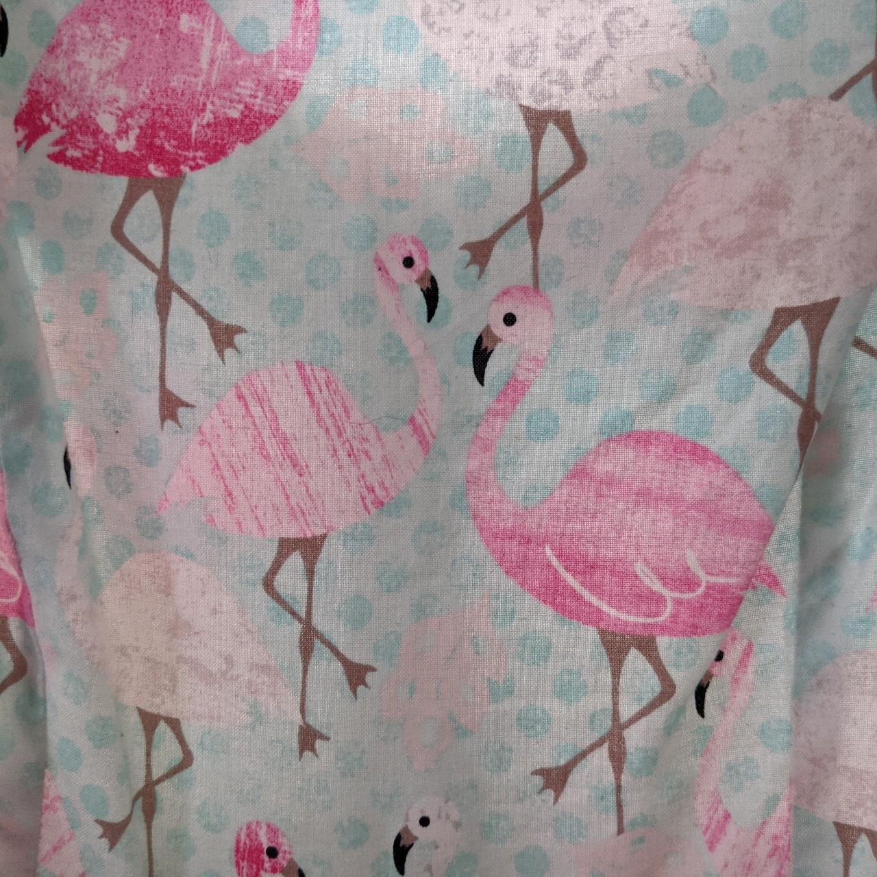 50s style handmade flamingo dress. Fun print, big... Depop