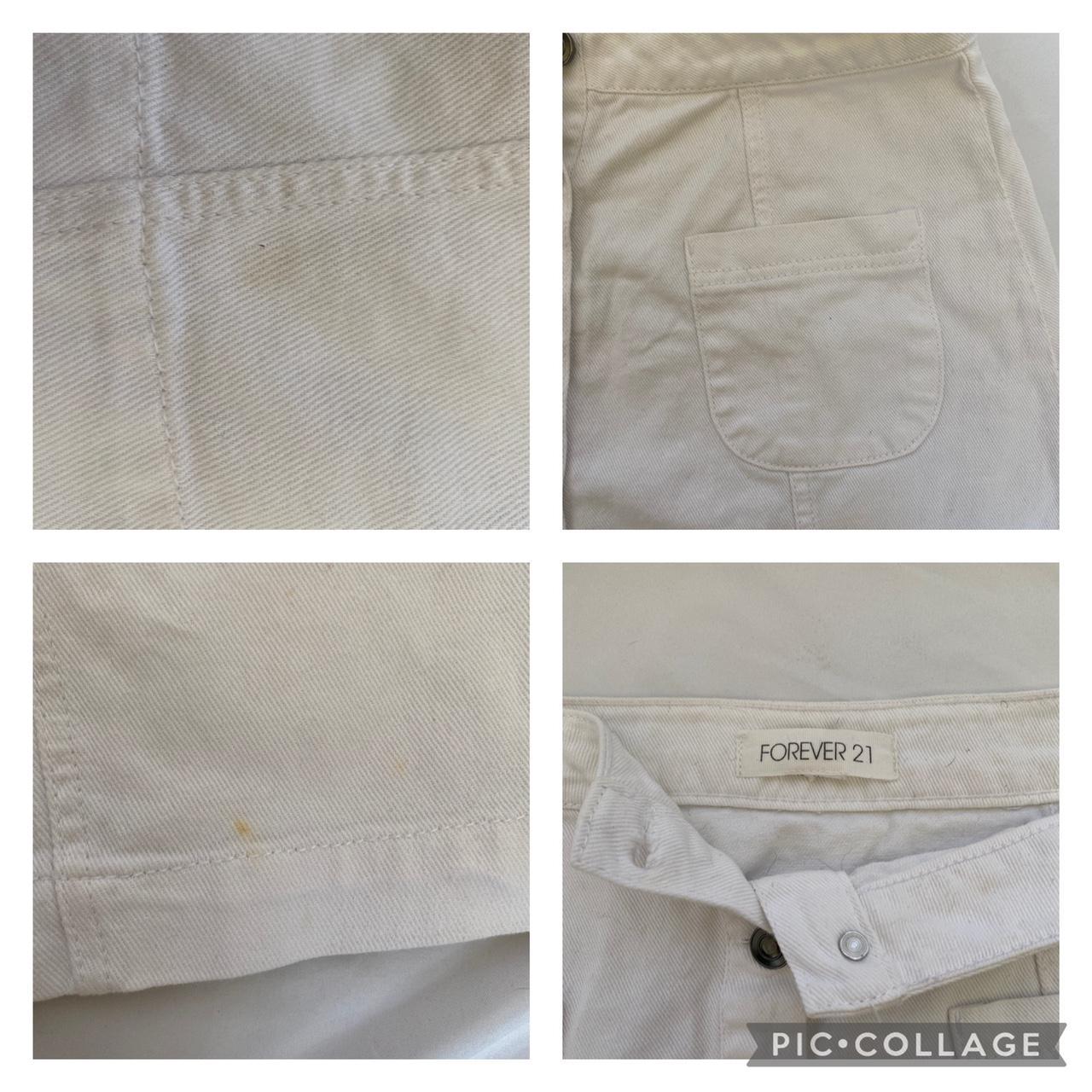 White Button-Down Denim Skirt Brand: Forever... - Depop