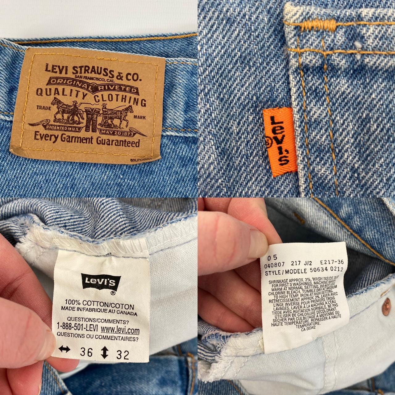 Vintage Levi’s orange tab Jeans in a light blue... - Depop