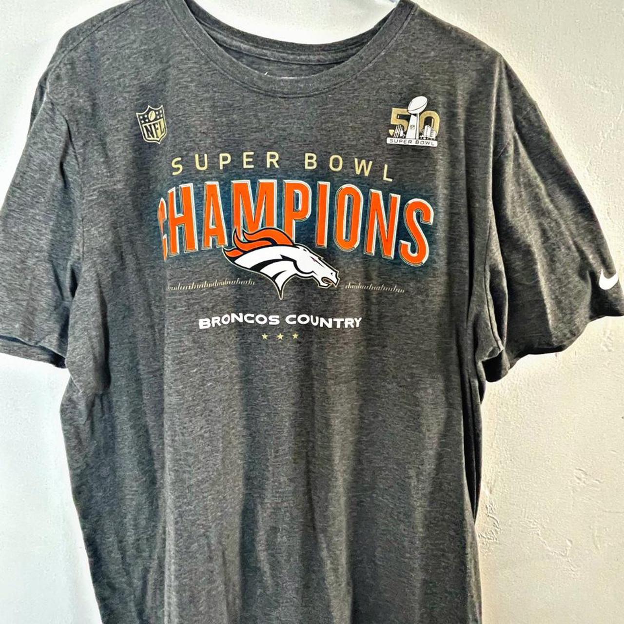 Denver Broncos NFL Super Bowl 50 Champions T-Shirt XL –