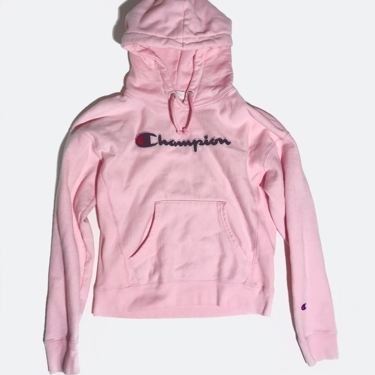 PINK CHAMPION REVERSE WEAVE HOODIE Size small but. Depop