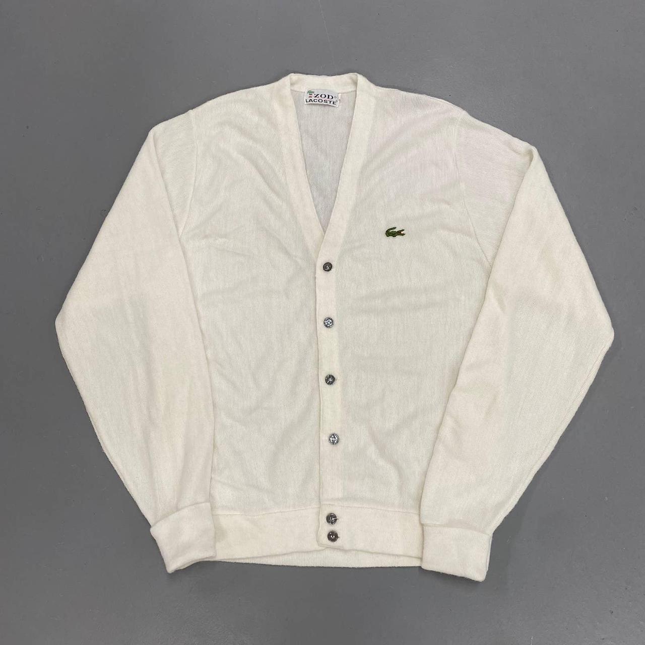 lacoste white cardigan