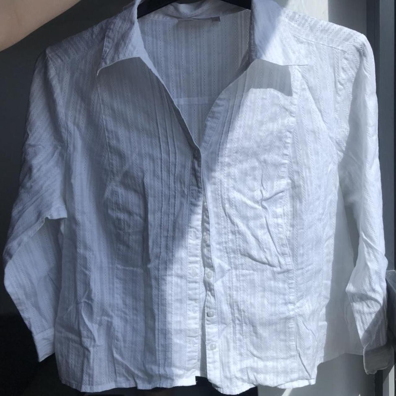 100% cotton white button up from CC Size 18 though... - Depop