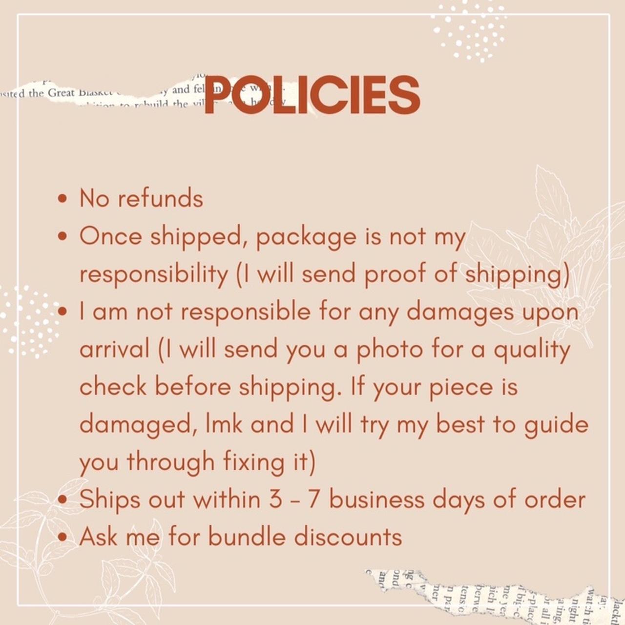 Policies🌟 Pls do not buy this post, you will not be... - Depop