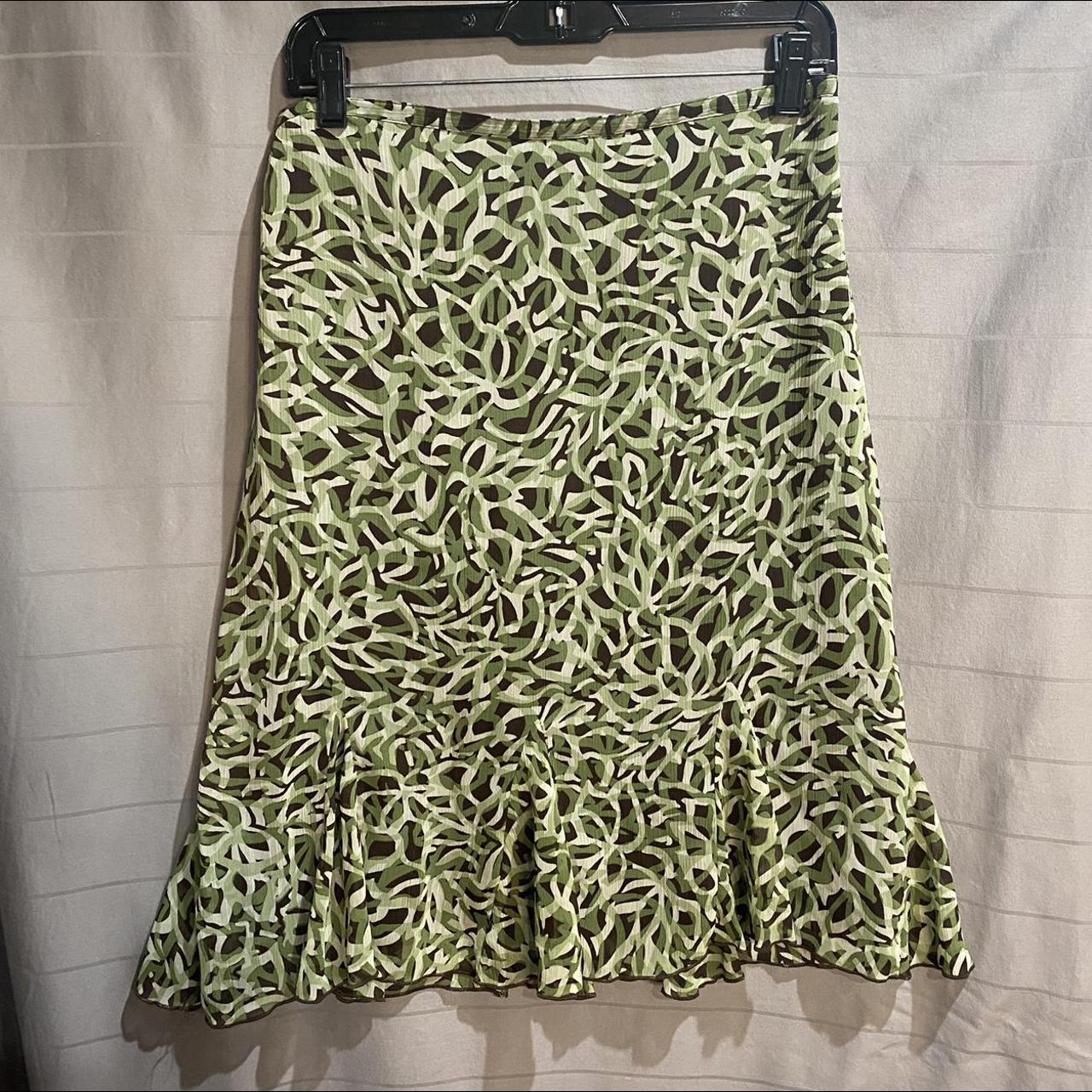 Women's Brown and Green Skirt | Depop