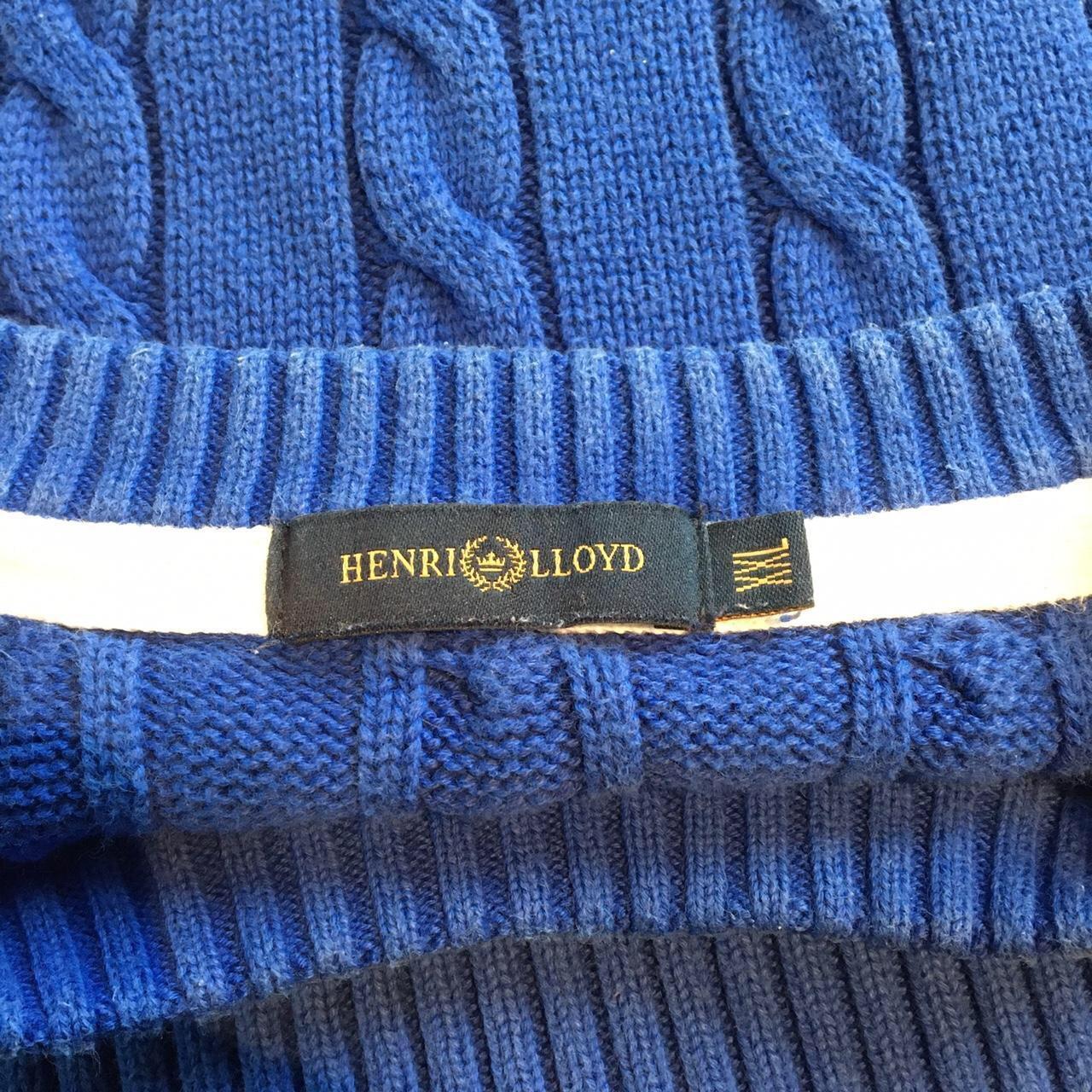 Blue Henri Lloyd Jumper Cable Knit... - Depop